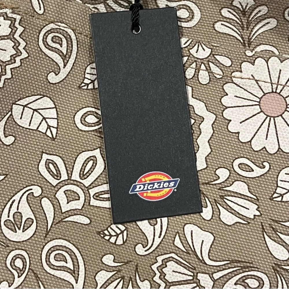 DICKIES overalls Womens Ellis Bohemian floral beige duck canvas Size M - Picture 10 of 16